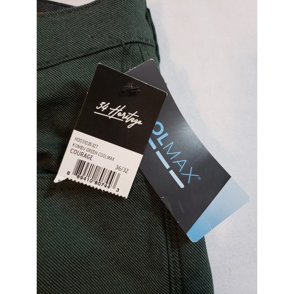 34 Heritage Green Cool Max Courage Jeans Mid rise Straight NEW size 36 x 32 - Picture 9 of 14